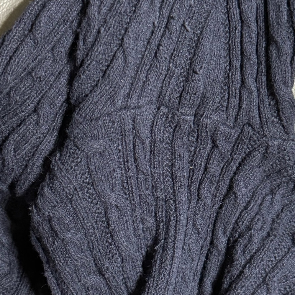 SONOMA LIFESTYLE Cotton Navy Cable Cardigan Button Sweater Women Size PXL/10 - Picture 10 of 13